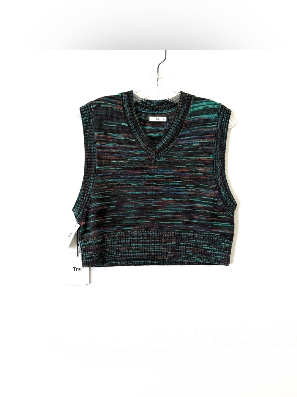 Aritzia TNA Cropped Cotton Multicolour Sweater Vest